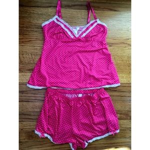 Pink polka dot lingerie set